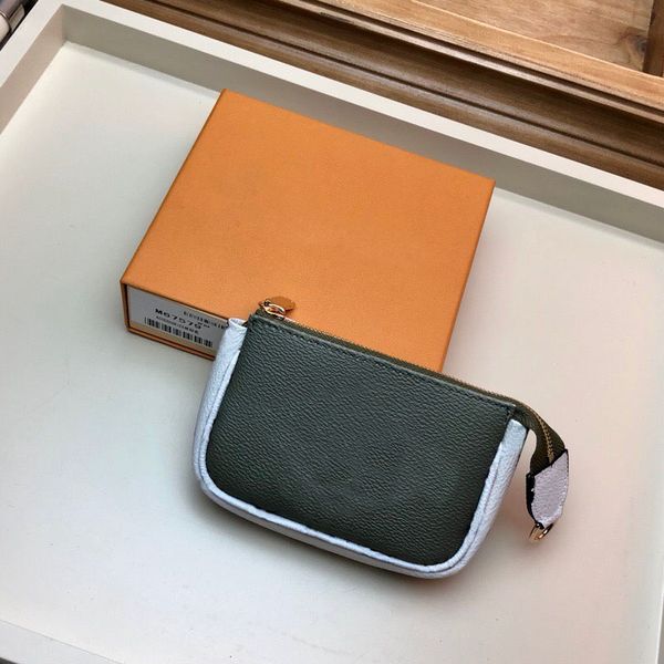 

2020 fashion classic european and american style leather female compact multi card ultra thin zero wallet key bag c098, Red;blue