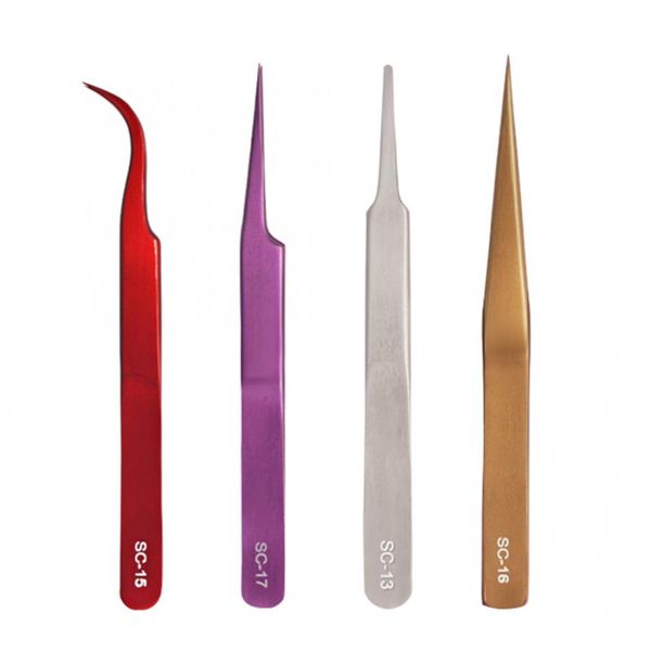 

stainless steel tweezers for nail art work false eyelashes eye lashes extension tool manicure set nail extension kit