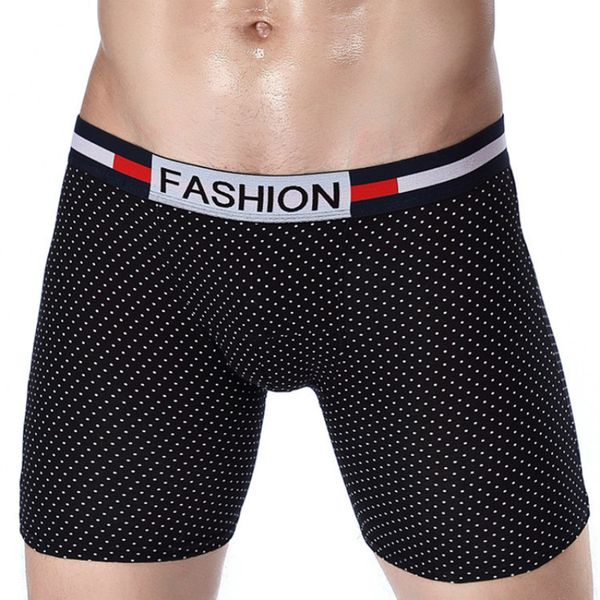 

men underwear cuecas cotton boxers shorts u convex pouch panties printed mid-waist underpants calzoncillos plus size, Black;white