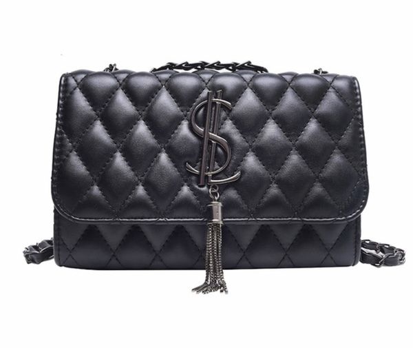 

fiery famous brand plaid shoulder bag women chain messenger bag designer classic large capacity pu leather female crossbody bag