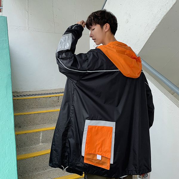 

2019 spring and summer the new listing korean casual fashion couple college hip hop three-dimensional pocket jacket streetwear, Black;brown