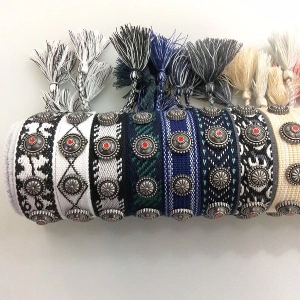 

2019 bangles rope material bracelet with sewing rivet and tassel famous brand jewelry gift friendship bracelets ing, Black