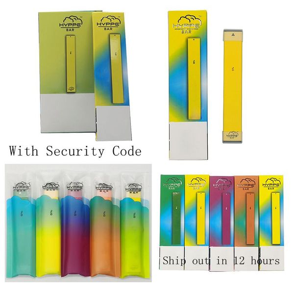 

Hyppe Бар Одноразовые устройства Starter Kit С Защитный код 280mAh Аккумулятор 1,3 мл Испаритель Ручки Empty E Сигареты