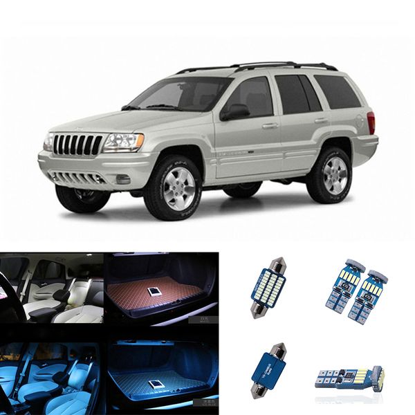 

10pcs car led dome interior light bulbs canbus kit for 1999-2004 grand cherokee map dome glove box trunk license plate lamp