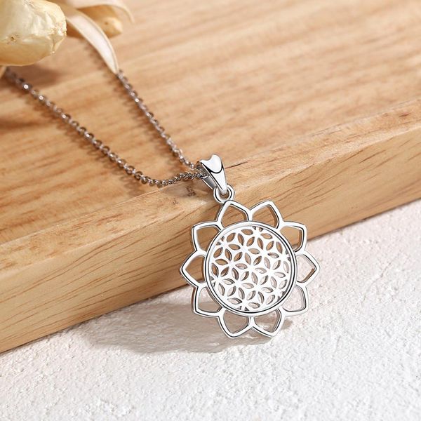 

eudora sterling silver flower of life pendant neckalce flower charm jewelry for women angel caller 925 silver jewelrys cyd420