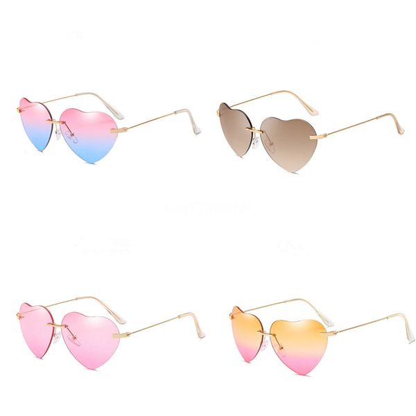 

2 шт. лучшее качество матовый золотой металлический каркас фиолетовый объектив в форме сердца солнцезащитные очки мужчины женщины пилот uv40, White;black