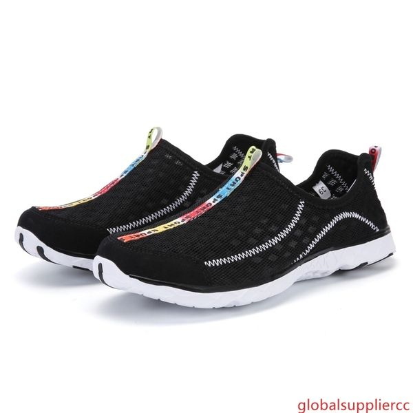 

apple green summer men aqua shoes mesh breathable outdoor sport beach shoes surf exercise light flats water skin shoes plus size