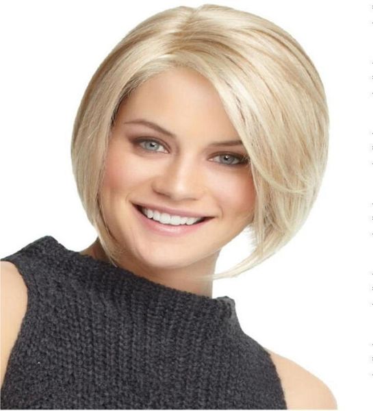 Hot Selling Wigs In Europe And America Straight Short Hair Side