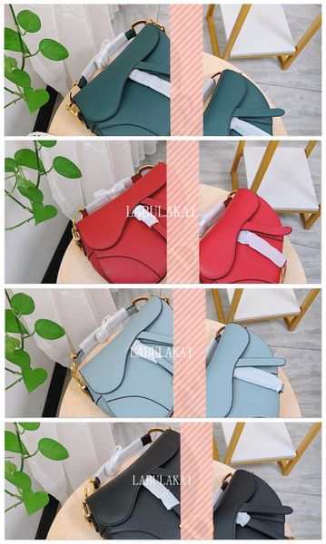 

2020 new womens handbag new letter shoulder bag genuine leather messenger bag saddle bag 12 colour with box dustbag