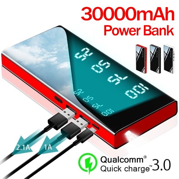 

power bank portable charger 30000mah-ultra high capacity power bank with 2.1a output led illuminated lcd digital display charger