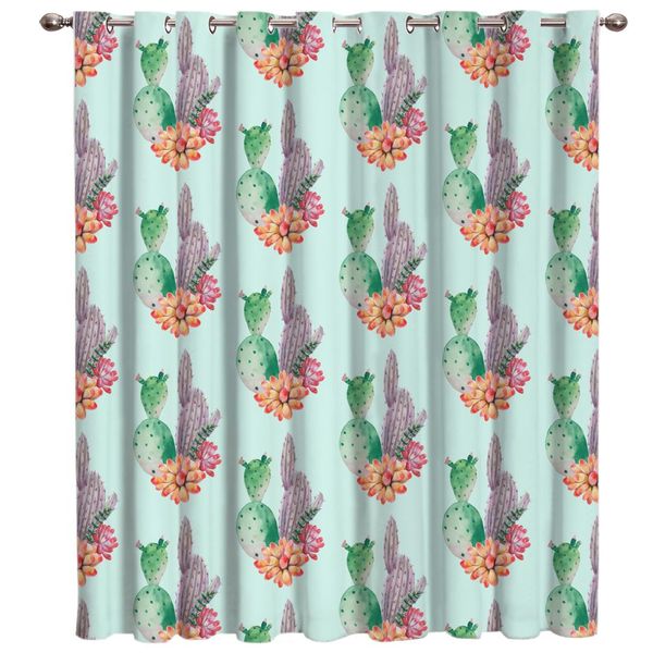 

nordic cactus window curtains dark curtain lights blackout bedroom kitchen outdoor fabric kids curtain panels with grommets
