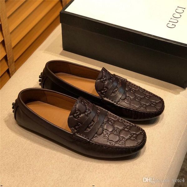 

19mm 2020 men casual shoes luxury split leather fashion boat shoes men italian slip on loafers moccasins zapatos hombre cqcq2, Black