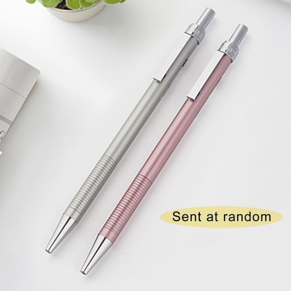 

deli 0.7mm durable metal drawing mechanical pencil solid color automatic pencils office children school gift stationery, Blue;orange