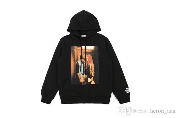 

новые поступления мужчин и женщины моды напечатанные символы hoodie марк сыпучий облегающий повседневный hoodie hip hop толстовка тонкого пу, Black