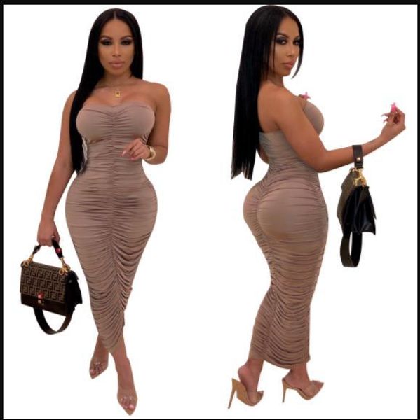 

платья без бретелек нерегулярные рюшами сплошной цвет длинные bodycon платье летняя мода повседневная клубная вечеринка женская одежда клубн, Black;gray