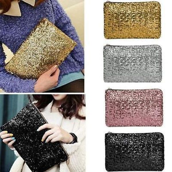

new fashion sparkling sequins clutch evening party bag handbag womens tote purse