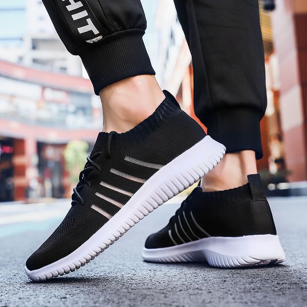 

new arrival men air mesh breathable flyweather footwear comfortable lightweight outdoor sport shoes men big size sneakers