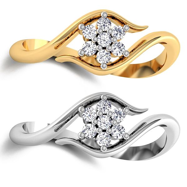 

fashion snowflake zircon ring for women engagement wedding snowflake shape party jewelry rings, Slivery;golden