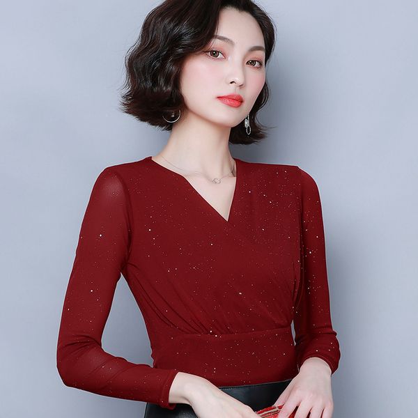 

f5218 2019 new autumn winter women fashion casual chiffon shirt blouse women ladies, White