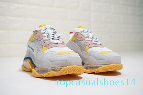 

2019 paris crystal bottom triple-s leisure shoes dad shoes platform triple s sneakers for men women vintage kanye old grandpa trainer 14t, Black