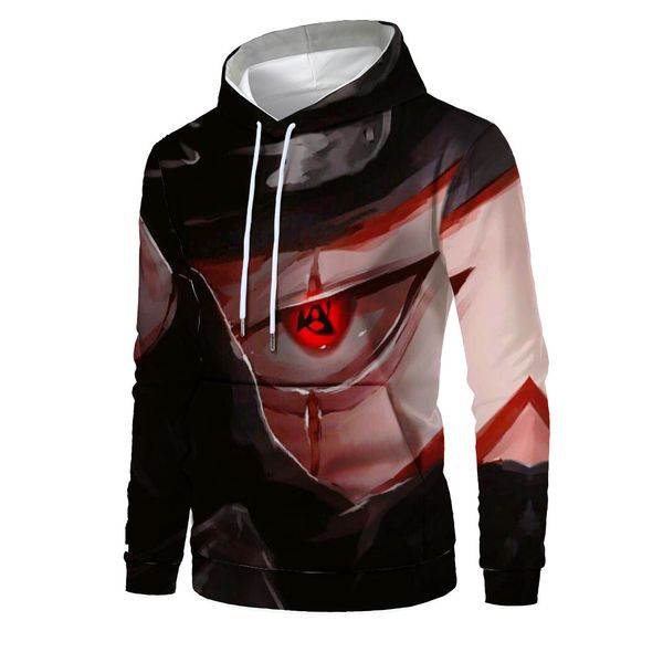 

mens designer a red-eyed 3d digital printing hoodie, Black