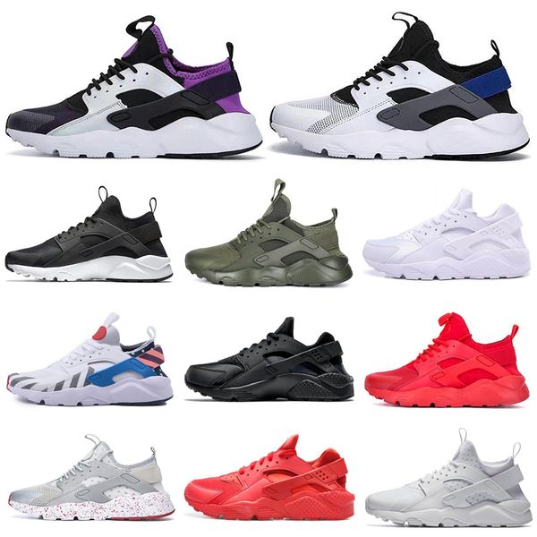 

кроссовки 2020 huarache 1.0 4.0 мужская женская обувь тройные белые черные красные оливково-серые мужские кроссовки спортивные кроссовки 36