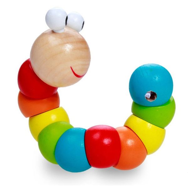 

деревянные игрушки насекомые животных inchworm игрушки интеллекта изучение развивающие игрушки гибкая twist вуд insect подарок для девочек д