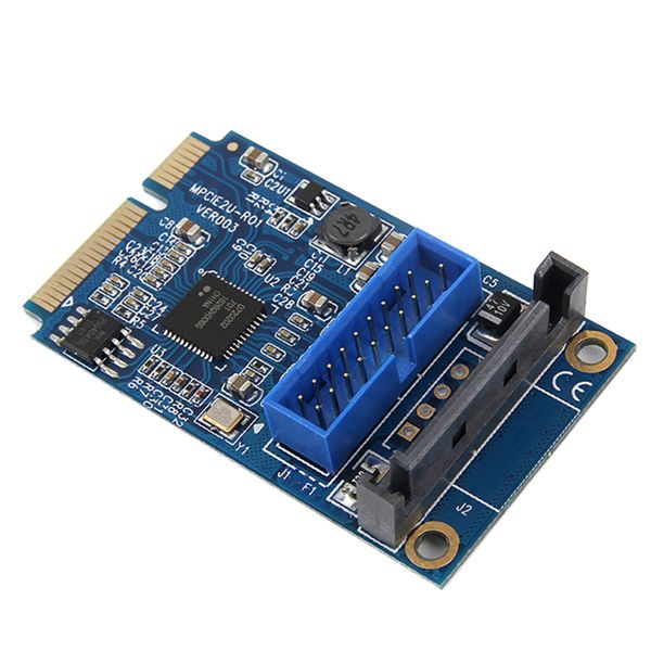 

mini pci express to dual usb 3.0 ports 19-pin expansion card adapter