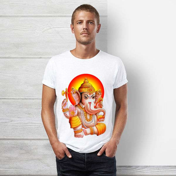 

ganesha t shirt men short sleeve religion tee ganesha statue god tshirt happy diwali fashion male shirt designer tee luxury clothing, White;black