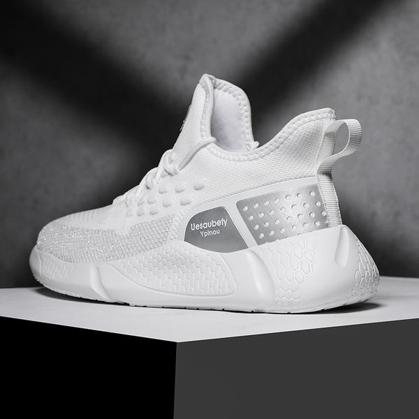 

2020 breathable white walking shoes white anti slip running shoes for men outdoor summer light weight athletic sneakers