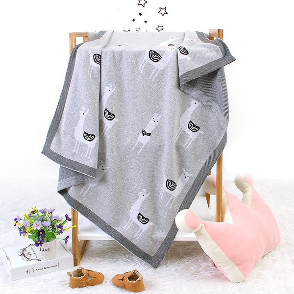 

children's cotton knitted blanket 80 * 100cm cartoon comfortable soft blanket baby nap cover