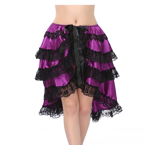 

burlesque black lace fashion women intimate half slips corset skirts purple skirt plus size s-6xl