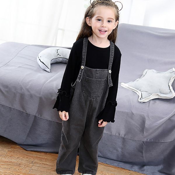 

infant clothing toddler kids jumpsuit casual outfit girls clothes children's denim overalls baby jeans pants baby girls trousers, Blue
