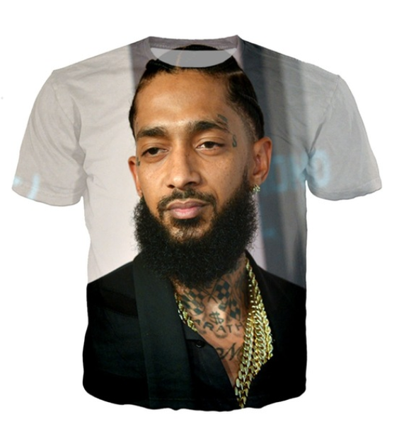 

рэпер nipsey hussle футболка мужчины harajuku streetwear лето 3d печати футболка мужская одежда повседневная крупногабаритные футболка hip h, White;black