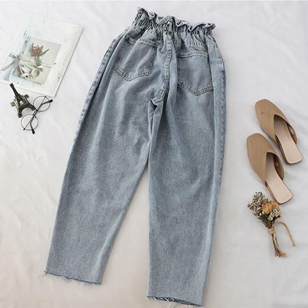 

blue black slim loose denim harem pants high street autumn women vintage high waist jeans pants