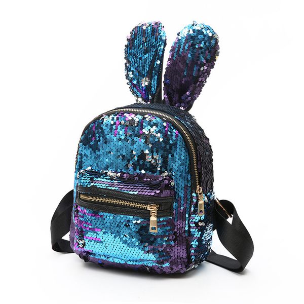 

Girl 039 paillette backpack fa hion rabbit ear cute mall equin chool bag lei ure houlder zipper bag ppa41