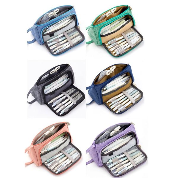 

men women large capacity pencil pen case storage cosmetic bag pouch holder for middle high school office college girl boy adults