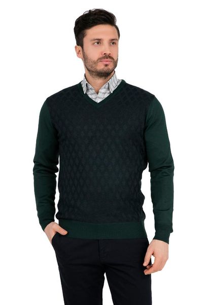 

buratti v-neck sweater male sweater 447035, White;black