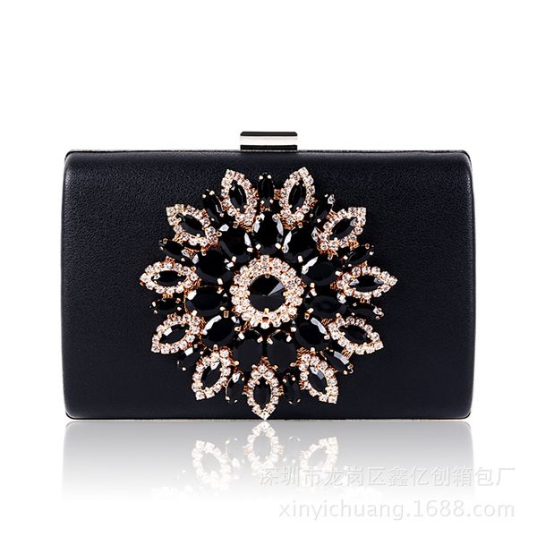 

lady's dinner bag shoulder bag small inlaid with diamond high grade exquisite handbag slant span bridal
