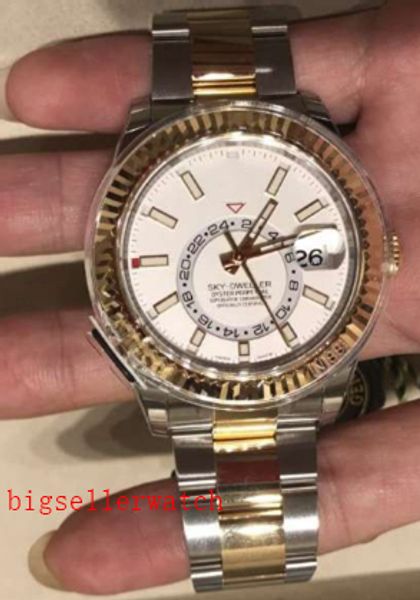 

new style luxury watch model 326933 edition white dial 42mm automatic mechanical fashion men's watch wristwatch, Slivery;brown