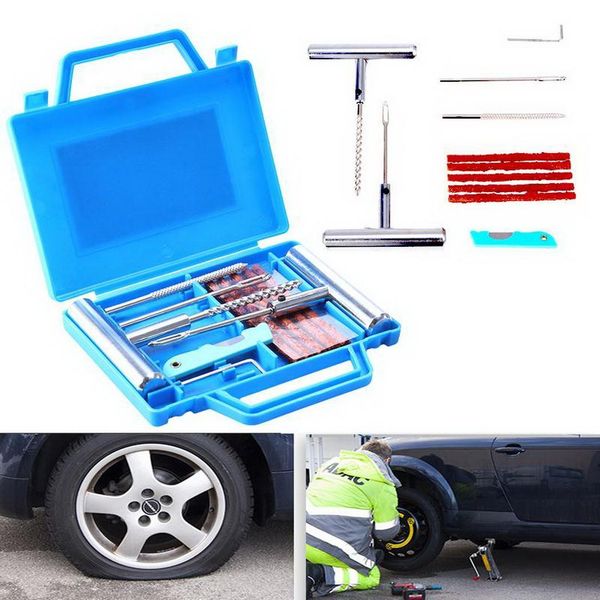 

11pcs car tire repair tools van motorcycle bike emergency heavy duty tubeless tire puncture repair kit plug set tyre kit