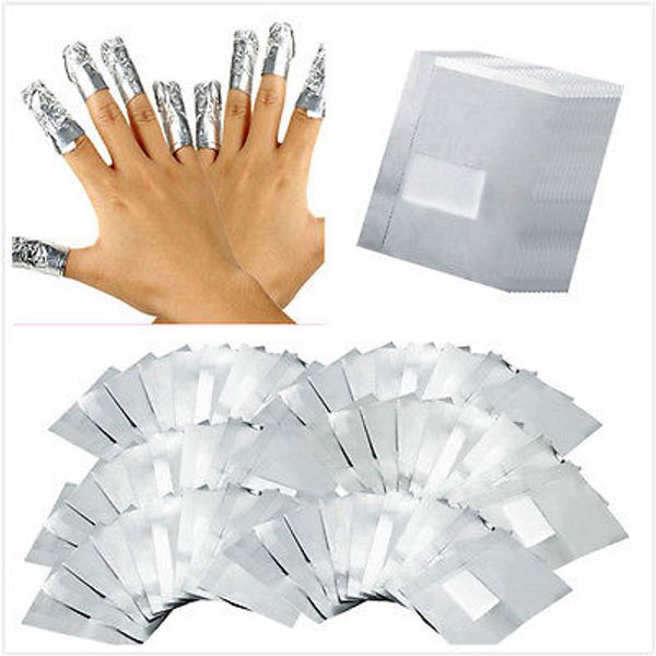 

100pcs/lot aluminium foil nail art soak off acrylic gel polish nail removal wraps remover makeup tool carel, Black