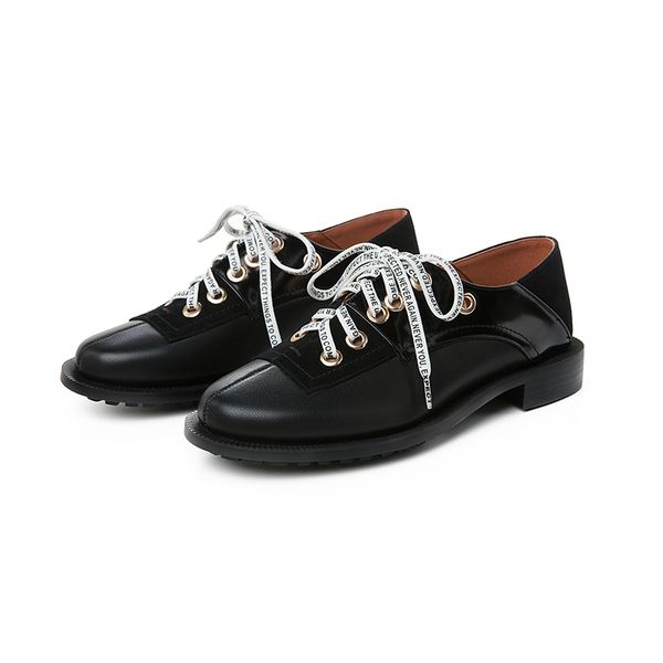 

oxford shoes 2020 new spring casual shoes women's loafers genuine leather fashion loafers women zapatos mujer, Black