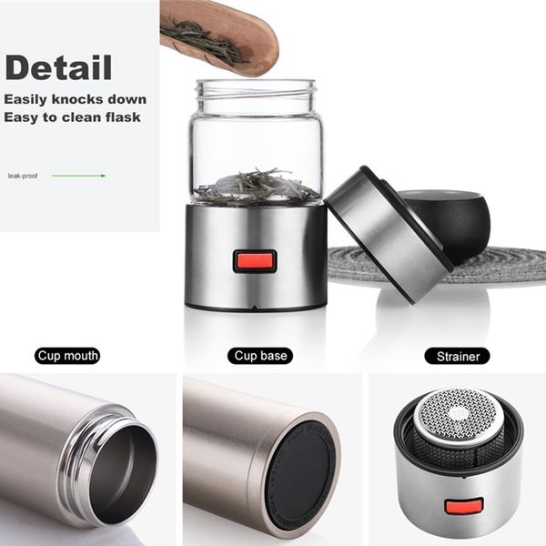

570ml стеклянная бутылка воды с ситечки для чая чай воды разделение infuser free to разберите для офиса другое посуда столовая