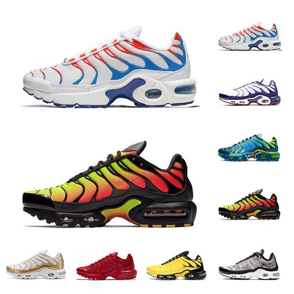 

2020 running shoes tn plus for men women frequency pack fade chrome yellow scream green fade blue pink grape sports sneakers