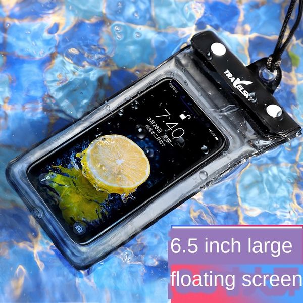 

outdoor swimming 6.5 inch air mobile phone air waterproof bag touch screen arm hanging drifting waterproof bag diving cover