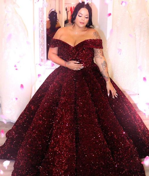 

sparkle ball gown prom dresses off-shoulder embroidery plus size evening gowns real pictures arabian black girl vestido de, White;black