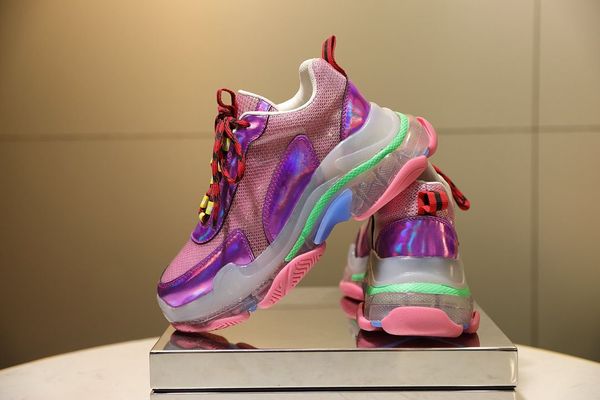 

2020 triple s designer shoes women platform sneakers inside comfortable breathable mesh dad shoes fashion personality mail worldwide, Black