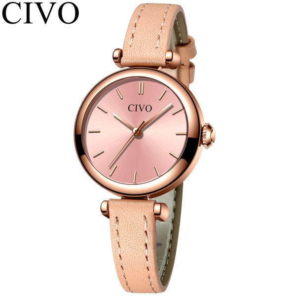 

civo women watches laides casual quartz wristwatch multicolor leather band strap bracelet watch female clock 8104, Slivery;brown