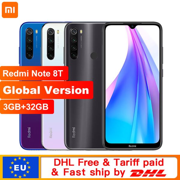 

in stock global version xiaomi redmi note 8t 8 t 3gb 32gb nfc smartphone 48mp quad rear camera snapdragon 665 octa core 4000mah